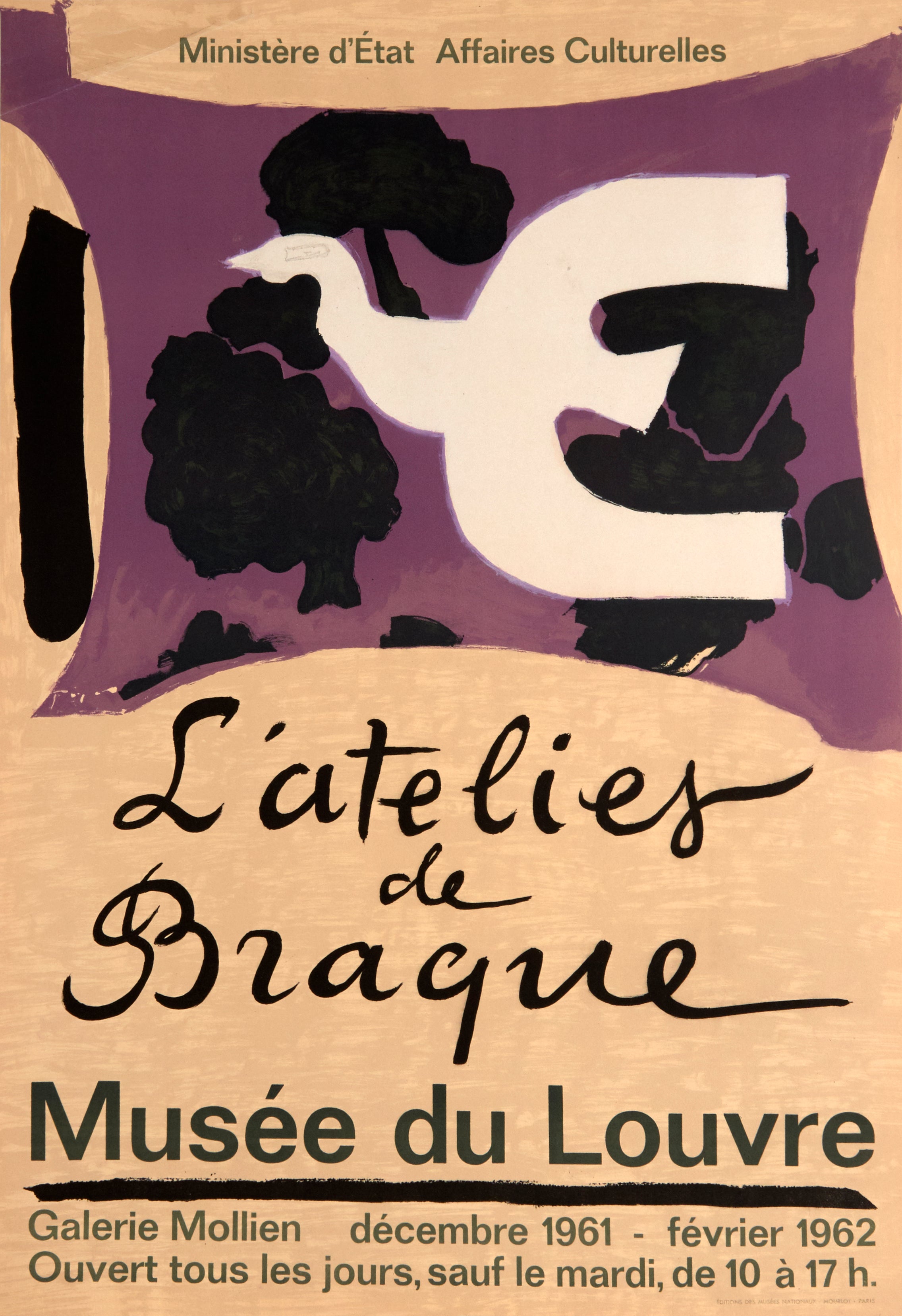 Norm Skuldre på skuldrene overse L'atelier de Braque - Musee du Louvre by Georges Braque, 1961 – Mourlot  Editions