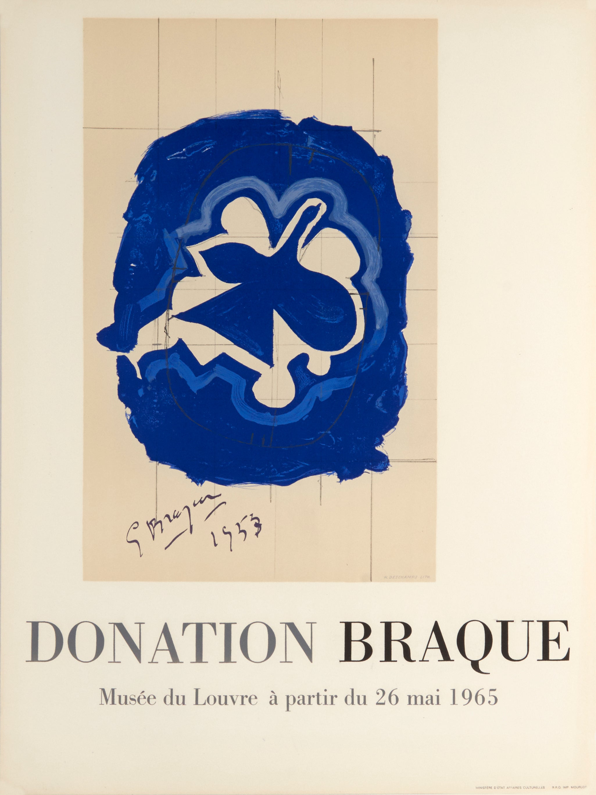 Distrahere Tag telefonen Klan Donation Braque - Le Louvre (After) Georges Braque, 1965 – Mourlot Editions