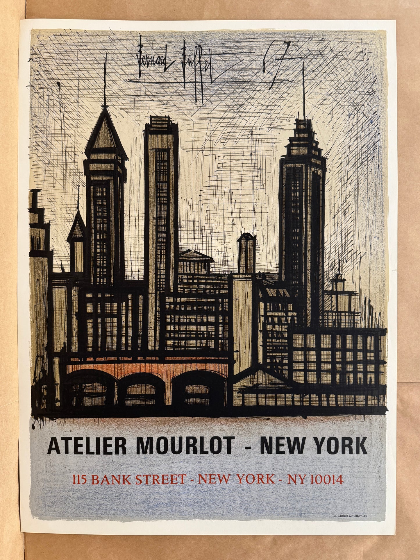 Atelier Mourlot - Bank Street, New York by Bernard Buffet, 1967