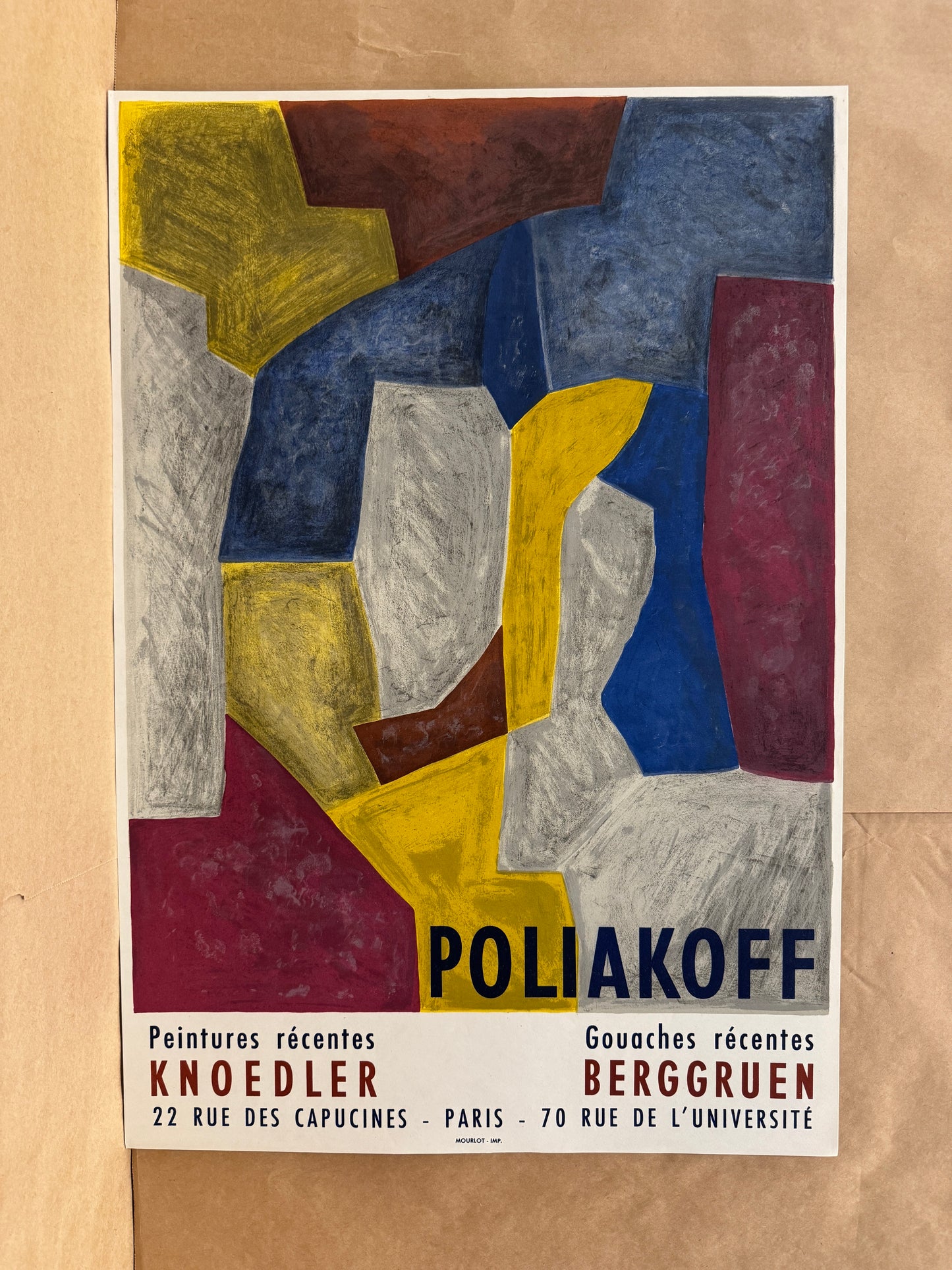 Composition carmin, jaune, grise et bleue - Knoedler - Berggruen by Serge Poliakoff, 1959