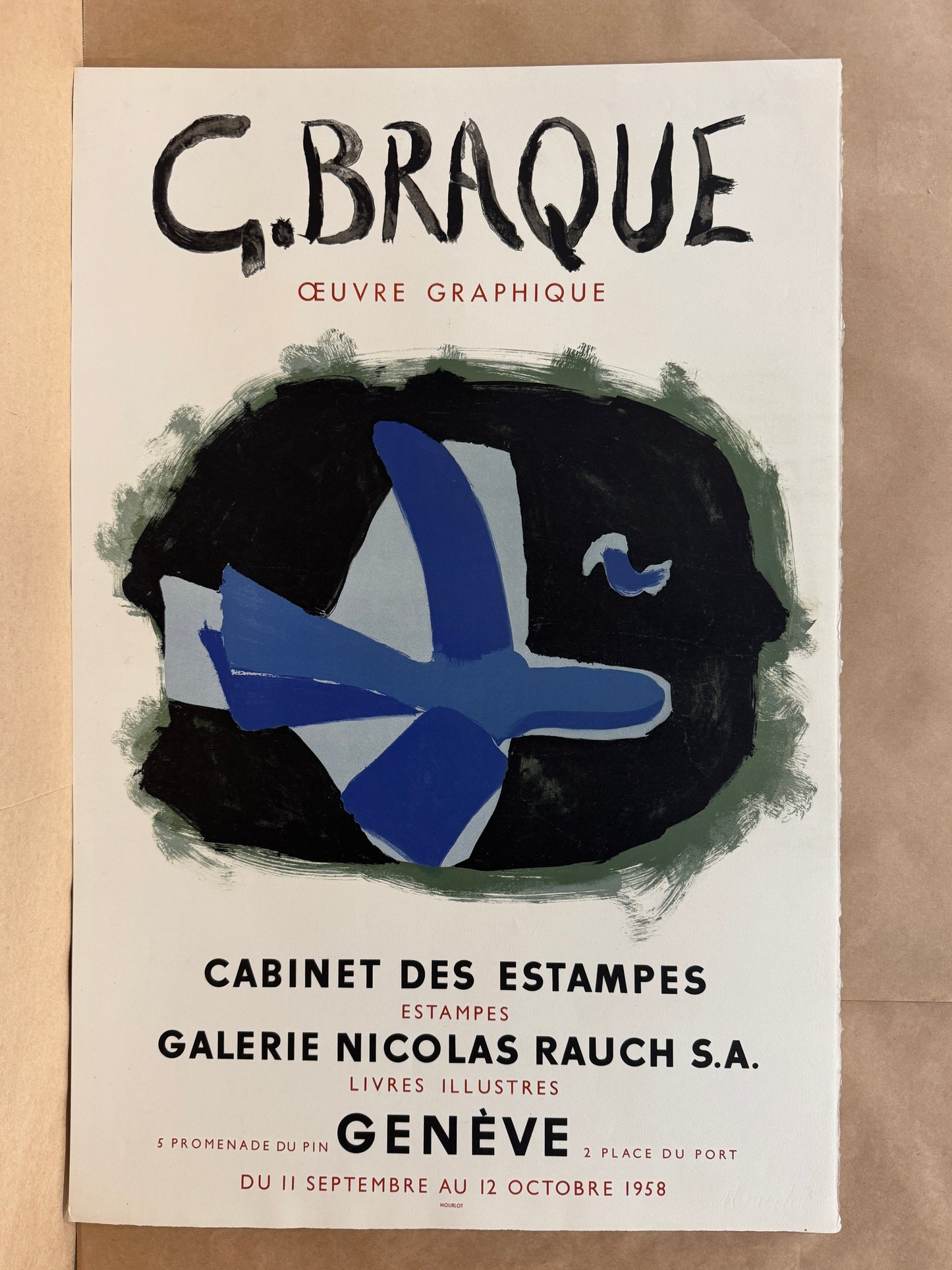 L'Oiseau des forêts - Galerie Nicolas Rauch by Georges Braque, 1958